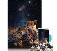 Galaxy Cheetah Puzzles for Adults Teens 1000 Pieces,for Educational Game Challenge Toy for Is Ideal As A Gift for The Whole Family (38x26cm)