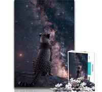 Galaxy Cheetah Puzzles for Teenagers 1000 Pieces,Help The Brain Exercise Addictive Toys to Cultivate Patience Great Gift 50x75cm