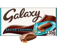 Galaxy Chocolate Bar, Salted Caramel & Milk Chocolate, 135g, Ideal for Gift, Snacks or Hamper (Pack of 8)