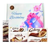 Galaxy Chocolate Gift Box Hamper 5 Assorted Variety | Birthday Hamper Gift For Men & Women, Mum and dad | Milk Chocolate,Ripple, Hot chocolate, Mistrels & Bars | Thoughtful Presents