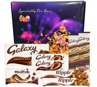 Galaxy Chocolate Gift Box Hamper 8 Assorted Variety | Hamper Gift For Men & Women, Mum and dad | Milk Chocolate,Ripple, Hot chocolate, Mistrels & Bars | Thoughtful Presents
