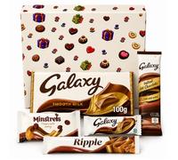 Galaxy Chocolate Gift Set for Kids, Assorted Milk Chocolate Treats with 100g Smooth Milk Bar, 42g Chocolate Bar, Minstrels, Ripple 33g & Hot Chocolate Sachet, Birthday Sweet Gift Box