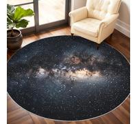 Galaxy Circle Rug 210cm - Universe Theme Round Rug Large, Galaxy Floor Carpet, Low Pile Washable Round Rugs for Living Room Entryway Kitchen Patio, Universe Space Home Decor & Gifts