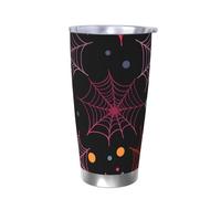 Galaxy Cobweb Tumbler with Lid Thermal Car Cup Holder Halloween Spider Web 20OZ Insulated Tumbler Stainless Steel Vacuum Travel Coffee Mug for Hot Cold Drinks
