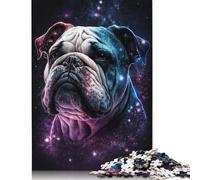 Galaxy Colour Bulldog Jigsaw Puzzles for Adults 500 Piece High Challenging Puzzle Wooden Jigsaw Gifts Puzzles Family Games 500pcs (52x38cm)
