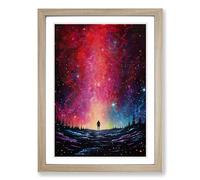 Galaxy Colour Field Framed Print | A2 Oak Framed Wall Art | Ready to Hang | Modern Space Picture | Living Room Bedroom Lounge Office