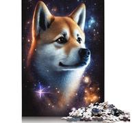 Galaxy Colour Shiba Inu 500 Pieces Jigsaw Adult Jigsaw Puzzle,Difficult Puzzle for Adult Challenging Jigsaw Puzzle Gift for Friends Family 500pcs (52x38cm)