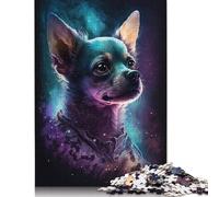 Galaxy Colourful Chihuahua Jigsaw Puzzle 1000 Pieces Adult Puzzle Creative Wood Jigsaw Games Educational Toys Home Decoration 1000pcs (75x50cm)