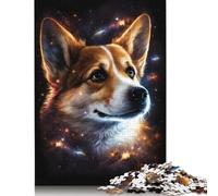 Galaxy Corgi Jigsaw Puzzles 500 Pieces for Adults Wooden Puzzles Brain Exercise Challenge Game Entertainment Gifts Teenagers Family Activity 500pcs (52x38cm)
