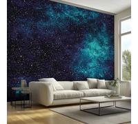 Galaxy Cosmic Outer Space Photo Wallpaper Wall Mural, Non-Woven Art Night Sky Stars Nebula Universe Planet Design Print 3D Wall Photo Decoration Poster Picture 450cmx315cm