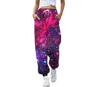 Galaxy Costume Women's Jogging Bottoms Galaxy Women's Long Casual Trousers Casual Loose Sweatpants Sports Trousers with Drawstring Training Trousers High Waist Sport Star Print Leisure Trousers