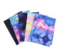 Galaxy Cotton Fabric Squares 25cm x 25cm 5PCS, Universe Space Fabric Patchwork Craft, Quilting Squares Bundles, Starry Sky Cotton Fabric for Patchwork DIY Sewing Scrapbooking