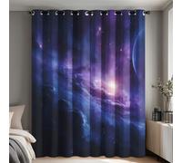 Galaxy Curtains, Nebula Universe Space Home Decor for Bedroom Living Room Blackout Curtains, Thermal Eyelet Window Drapes, 2 Panels 65 Drop, 29.5x65 (W x L) Q-D11
