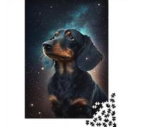 Galaxy Dachshund Puzzle Fun Premium Cardboard Jigsaw Puzzle for Adults Teen 300pcs (40x28cm)