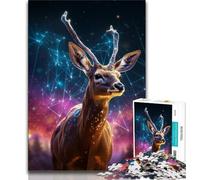 Galaxy Deer 1000 Piece Jigsaw Puzzle for Adults And Teenagers,Challenging To Complete But Fun And Humorous Unique Home Decor And Gifts 50x75cm