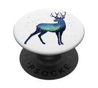Galaxy Deer Illustration - Outdoor Nature Lover Design PopSockets Adhesive PopGrip