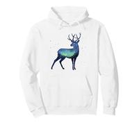 Galaxy Deer Illustration - Outdoor Nature Lover Design Pullover Hoodie