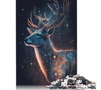 Galaxy Deer Jigsaw Puzzles for Adult 1000 Pieces Difficult Puzzles Adult Jigsaw Puzzle Home Decoration Art Wooden Adult Puzzle 1000pcs (75x50cm)