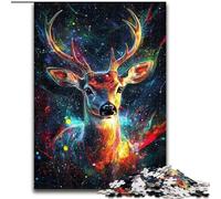 Galaxy Deer Jigsaw Puzzles for Teenagers 1000 Piece Puzzle, for Age 14+ Home Art Decor Family Games Christmas Birthday Gifts (26x38cm)