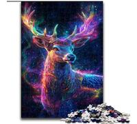 Galaxy Deer Jigsaw Puzzles for Teenagers 1000 Pieces, Learning Educational Toys Family Games with Matching Poster And Trivia Sheet (26x38cm)
