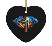 Galaxy Diamond Printed decorative ornaments, ceramic heart-shaped ornaments, can be hung on Christmas trees and fireplaces