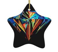 Galaxy Diamondmulti-Scenario Printed Christmas Ceramic Star-Shaped Decorative Pendant