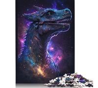 Galaxy Dinosaurs Puzzle 100% Recycled Cardboard Paper Rectangular Jigsaw Puzzle for Adult Children 1000pcs (75x50cm)
