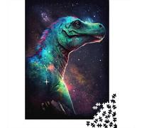 Galaxy Dinosaurs Puzzle 100% Recycled Cardboard Paper Rectangular Jigsaw Puzzle for Adult Children 300pcs (40x28cm)