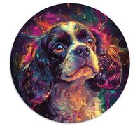 Galaxy Dog Puzzle 1000 Pieces Jigsaw Round Puzzles for 1000 Piece for Home Decor, Brain Training 67.5x67.5cm