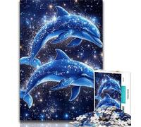 Galaxy Dolphin 1000 Pieces Jigsaw Puzzle For Adults Teens,Pattern Assembly Fun at Home Activities,Birthday Present,Travel Gifts (38x26cm)