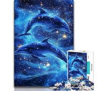 Galaxy Dolphin 1000 Pieces Jigsaw Puzzles For Teens And Adults,Educational Toys Is Ideal As A Gift for The Whole Family 38x26cm