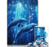 Galaxy Dolphin Adult Jigsaws 1000 Pieces Difficult,Decompressing Intellectual Educational Toy Suitable for Desktop Decoration (50x75cm)