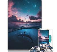 Galaxy Dolphin JigsawPuzzle 1000 Pieces for Teenagers,Educational Games Home Decoration Deal As Gifts for The Whole Family (50x75cm)