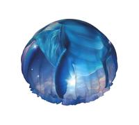 Galaxy Dolphins Print Shower Essentials Bonnet For Women, Large Washable Elastic Band Bath Hair Wrap Shower Cap