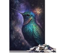 Galaxy Dream Hummingbird Jigsaw Puzzles for Adult 500 Pieces Difficult Puzzles Adult Jigsaw Puzzle Home Decoration Art Wooden Adult Puzzle 500pcs (52x38cm)