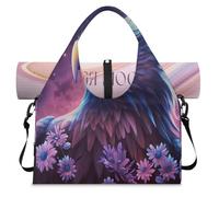 Galaxy Flower Eagle Sports Duffel Bag for Women Men Weekend Overnight Bag with Shoe Compartment Shoulder Tote Luggage Bag for Yoga Gym Travel