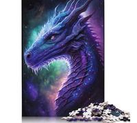 Galaxy Flying Dragon 1000 Piece Puzzles Wooden Jigsaw Puzzles for Adults, Difficult Jigsaw Adult Challenge Game 1000pcs (75x50cm)