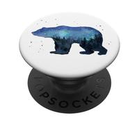 Galaxy Forest Bear T-shirt, Bear Watercolor Silhouette Shirt PopSockets Adhesive PopGrip