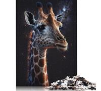 Galaxy Giraffe Adult Jigsaw Puzzle Premium 100% Recycled Board Problem Solving Puzzles for Adult Children 1000pcs (75x50cm)