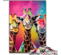 Galaxy Giraffe Jigsaws 1000 Pieces for Adults Wooden Jigsaw Puzzles Perfect for Family Fun, Party Games, Birthday Party Favors size : 50x75cm
