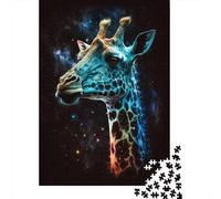 Galaxy Giraffe Puzzle Creative Games 100 Percent Recycled Cardboard Jigsaw Puzzle for Adult 300pcs (40x28cm)