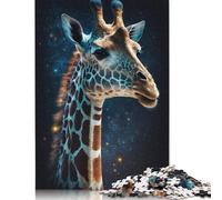 Galaxy Giraffe Puzzle Rectangular Paper Board 100% Recycled Cardboard Jigsaw Puzzle for Adult 1000pcs (75x50cm)