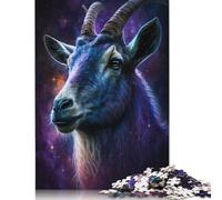 Galaxy Goat Space 500 Pieces Jigsaw Adult Jigsaw Puzzle,Difficult Puzzle for Adult Challenging Jigsaw Puzzle Gift for Friends Family 500pcs (52x38cm)