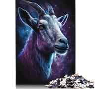 Galaxy Goat Space 500 Pieces Jigsaw Puzzle for Adults, Teens And Jigsaw Puzzles, 500 Piece Family Games Jigsaw Challenge Toy 500pcs (52x38cm)