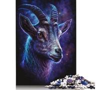 Galaxy Goat Space Jigsaw Puzzles for Adults 500 Piece Puzzle for Wooden Puzzle Adults Jigsaw Puzzle Educational Games 500pcs (52x38cm)