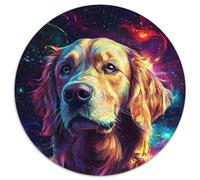 Galaxy Golden Retriever 1000 Piece Jigsaw 1000 Piece Round Jigsaw Family Game Night, Home Decor & Brain Training Gift 67.5x67.5cm