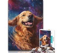 Galaxy Golden Retriever 1000 Piece Jigsaw Puzzles for Teenagers,Challenging Game Gifts for Is Ideal As A Gift for The Whole Family (38x26cm)