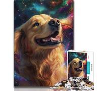 Galaxy Golden Retriever Jigsaw Puzzles for Teenagers 1000 Piece Puzzle,Learning Educational Toy for Is Ideal As A Gift for The Whole Family (75x50cm)