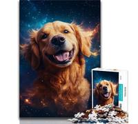 Galaxy Golden Retriever Puzzles for Adults Teens 1000pc Puzzle,Challenging Game And Family Play with Fully Interlocking Randomly Shaped Pieces (38x26cm)