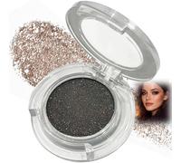 Galaxy Grey Sparkled Pressed Powder Eyeshadow Compact with Mirror - Shimmer & Glitter Formula for Smoky Evening Glamour & Bold Daytime Makeup Looks, Long-Lasting High- Professional Finish